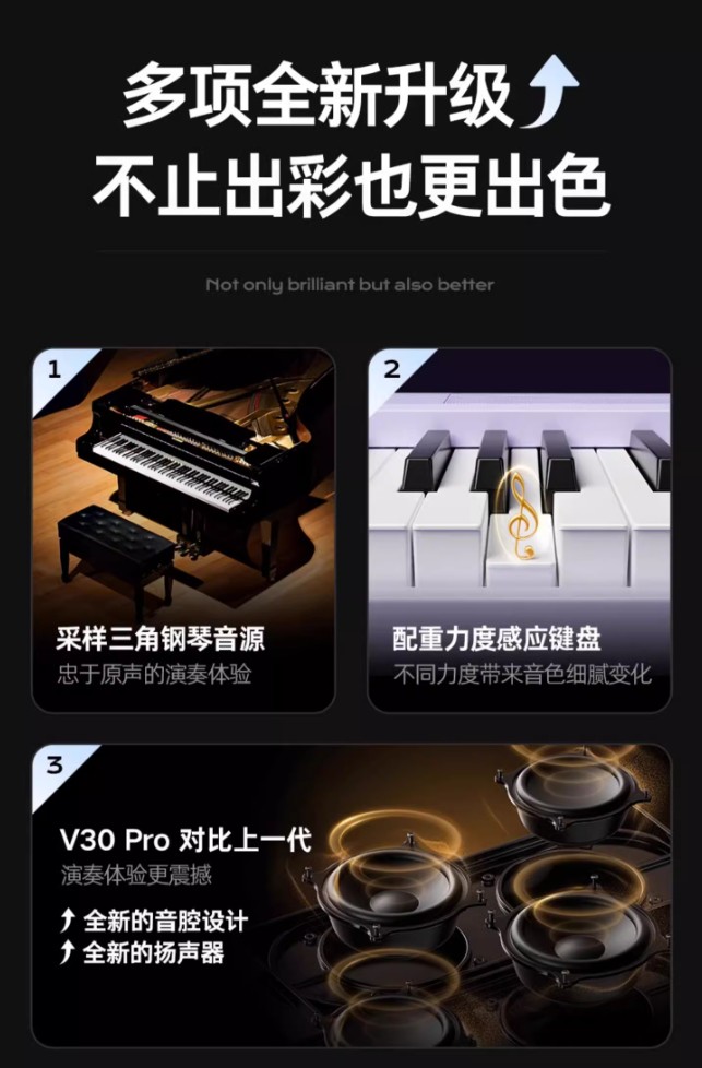 讓專業更輕盈，讓啟蒙更智能——特倫斯便攜鋼琴V30Pro